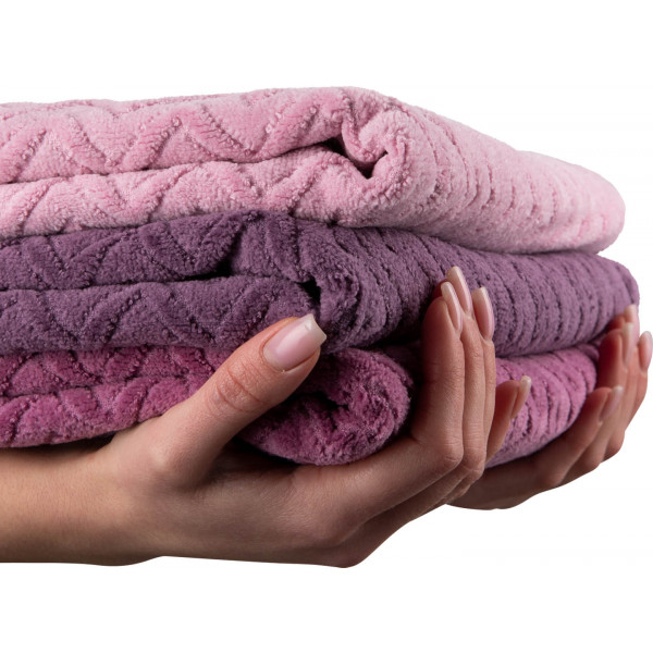 Фото - Рушник для обличчя GM Textile махровий жакардовий велюр світло-фіолетовий 50х90