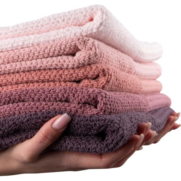 Фото - Рушник для обличчя GM Textile махровий вафельний бордюр світло-теракотовий 50х90