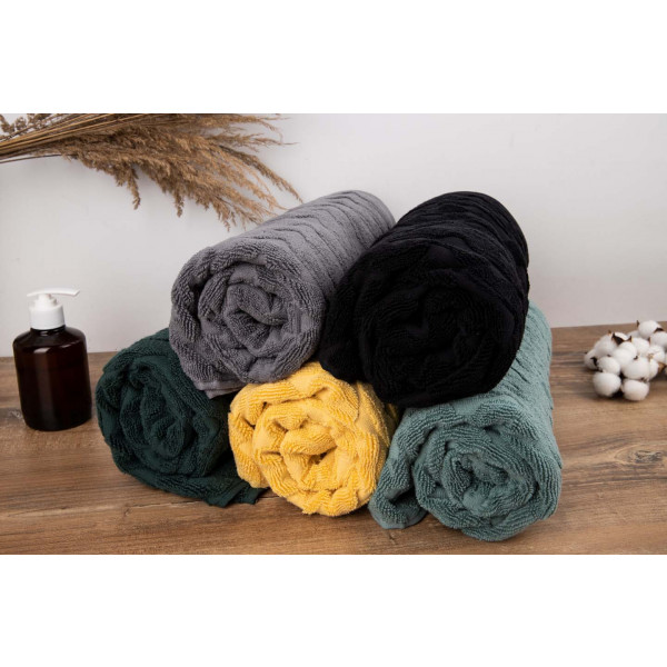 Фото - Полотенце банное GM Textile махровое жаккардовое мятный (зигзаг) 70х140