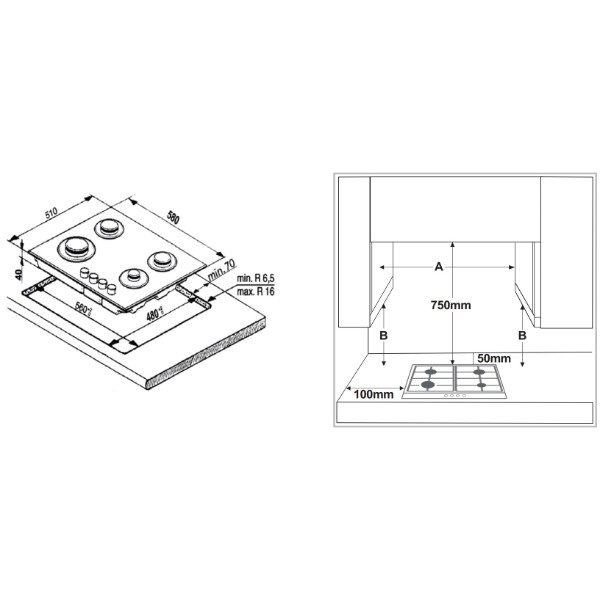 Фото - Варочная панель газовая Indesit THP 641 W/IX/I EE