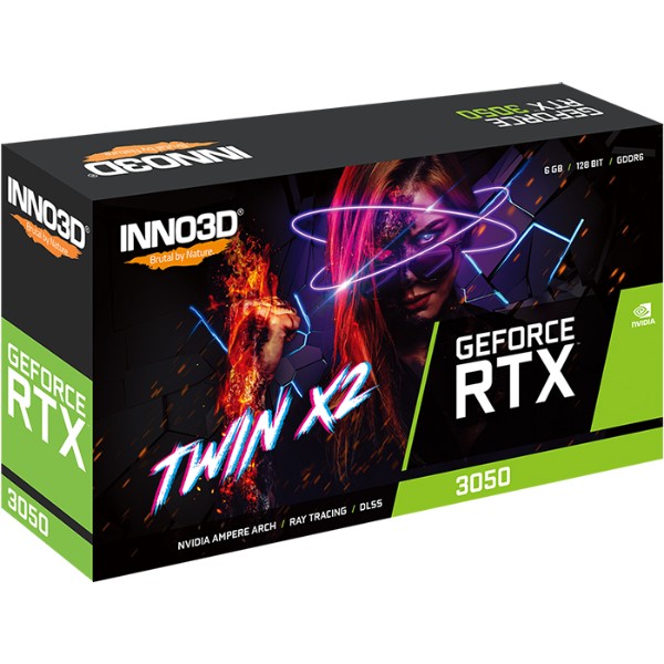 Фото - Видеокарта Inno3D NVIDIA GEFORCE RTX 3050 6GB TWIN X2 V2 (N30502-06D6-1880VA60)