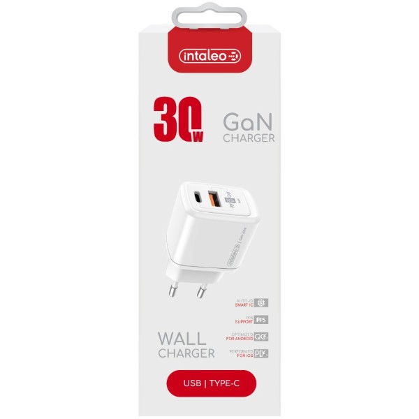 Фото - Мережевий зарядний пристрій Intaleo 30W GAN USB-C PD+USB-A QC 3.0 TCG30GAN (1283126578274)