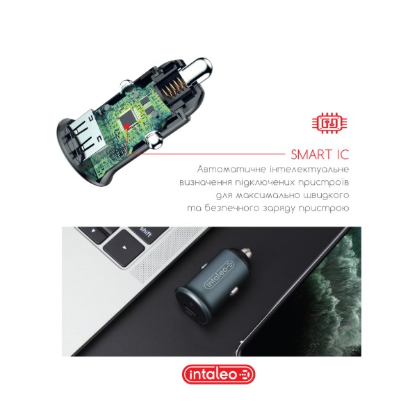 Фото - Автомобильное зарядное устройство Intaleo CCG482 (2USB4,8A) Gray