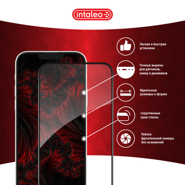 Фото - Захисне скло для смартфону Intaleo 9H 3D for Apple iPhone 13 / 13 Pro / iPhone 14 / 16e / 17e Black (1283126535598)