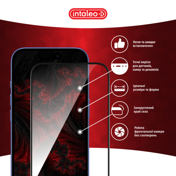 Фото - Защитное стекло для смартфона Intaleo Privacy for Apple iPhone 16 Plus / iPhone 15 Plus Black (1283126607042)