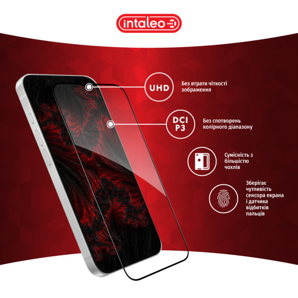 Фото - Защитное стекло для смартфона Intaleo 3D 9H for Apple iPhone 16E / 13 / 13 Pro / 14 / 17e Black (1283126614316)