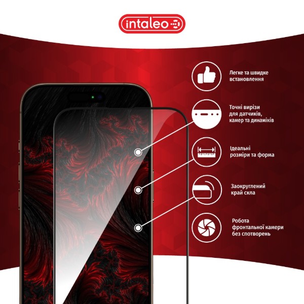 Фото - Захисне скло для смартфону Intaleo Full Glue ESD for Apple iPhone 17 Pro Black (1283126626005)