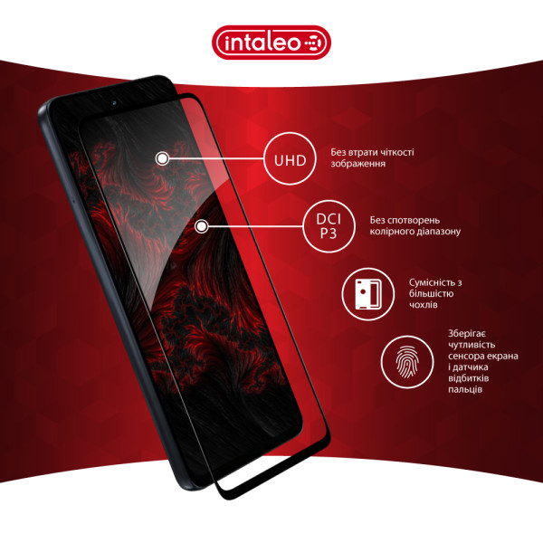 Фото - Защитное стекло для смартфона Intaleo 9H 3D for Motorola G67 Power 5G / G36 / G57 Power / G57 Black (1283126634970)