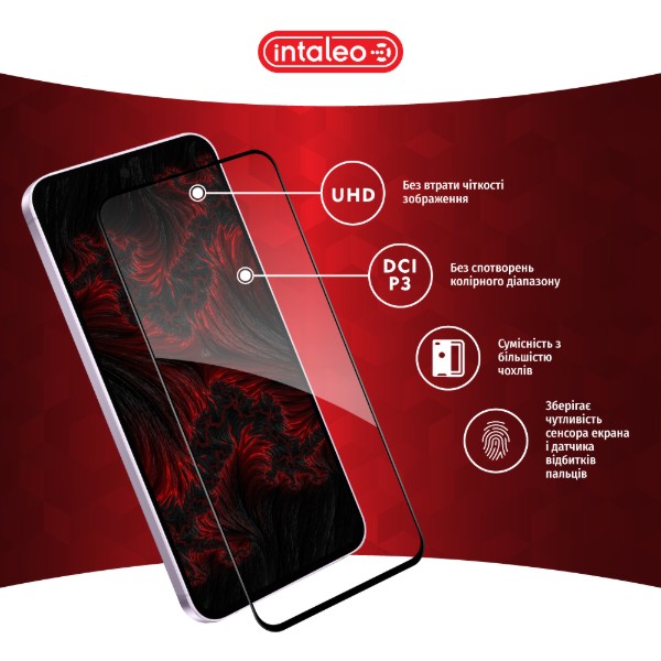 Фото - Защитное стекло для смартфона Intaleo 3D 9H for Samsung Galaxy A57 Black (1283126634932)