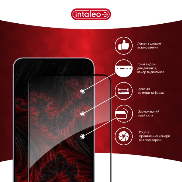 Фото - Защитное стекло для смартфона Intaleo 3D 9H for Samsung Galaxy S25 FE Black (1283126630118)