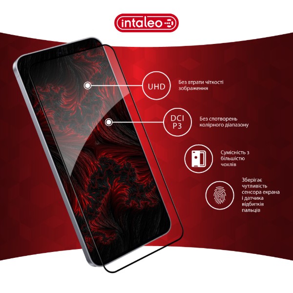 Фото - Защитное стекло для смартфона Intaleo 3D 9H for Samsung Galaxy S25 FE Black (1283126630118)