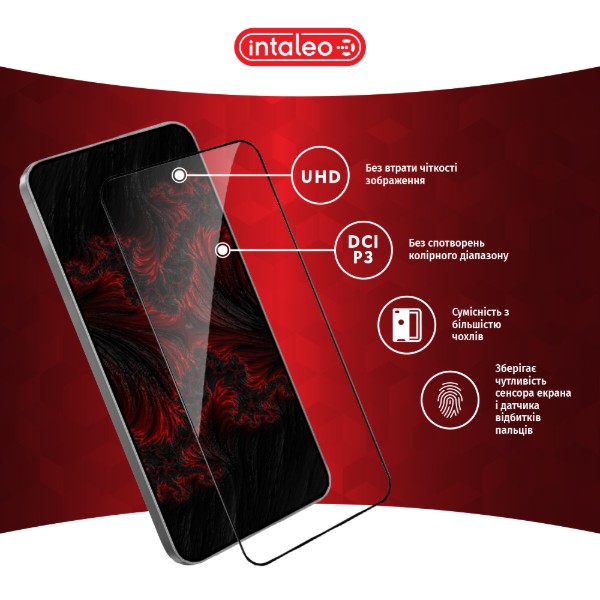 Фото - Захисне скло для смартфону Intaleo 3D 9H for Samsung Galaxy S26 Plus Black (1283126634307)