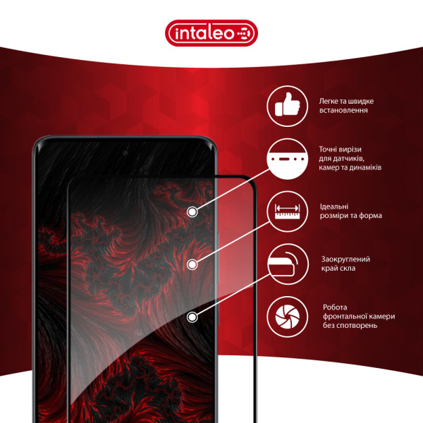 Фото - Защитное стекло для смартфона Intaleo 3D 9H for Xiaomi Redmi Note 15 Black (1283126633683)