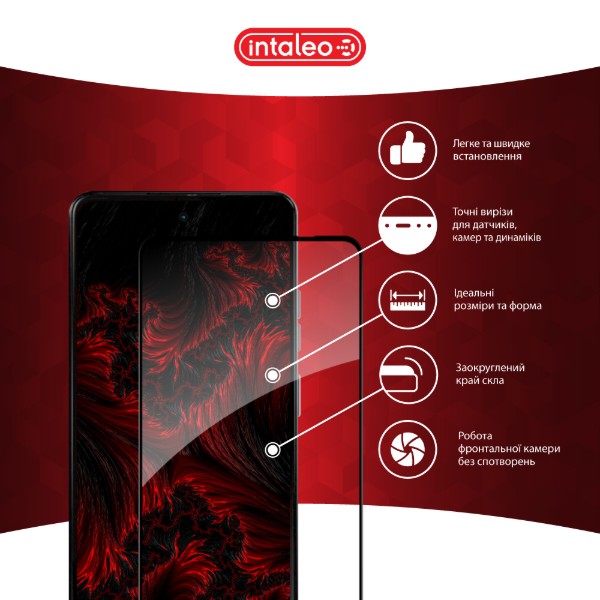 Фото - Защитное стекло для смартфона Intaleo 9H 3D for Motorola G04 / G04s Black (1283126594274)