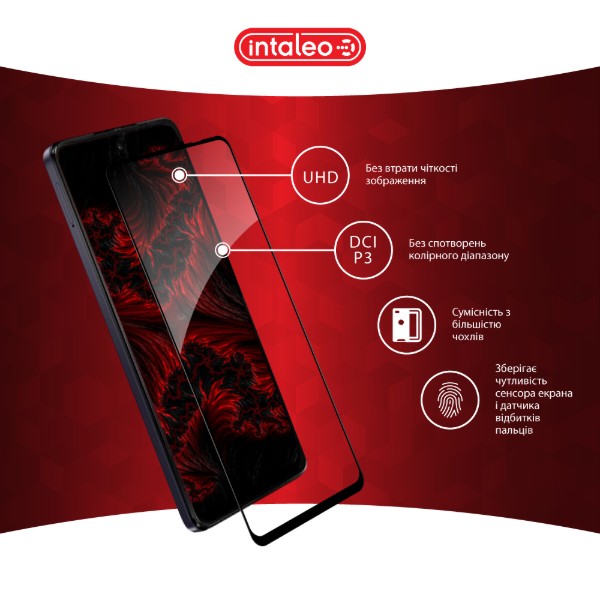 Фото - Защитное стекло для смартфона Intaleo 9H 3D for Motorola G04 / G04s Black (1283126594274)