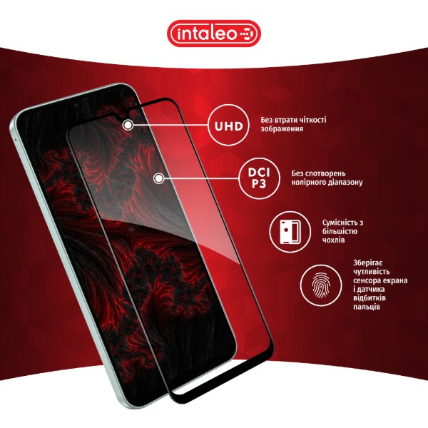 Фото - Защитное стекло для смартфона Intaleo Full Glue for Samsung A26 Black (1283126608063)