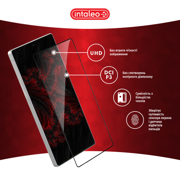 Фото - Защитное стекло для смартфона Intaleo 9H 3D for Samsung Galaxy S25 Ultra Black (1283126607912)