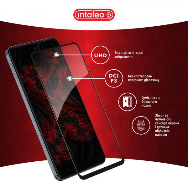 Фото - Захисне скло для смартфону Intaleo Full Glue for Tecno Spark 20C Black (1283126589065)