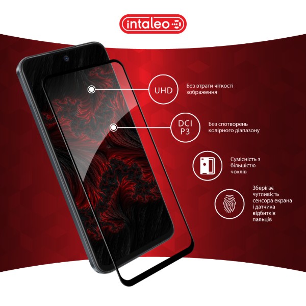 Фото - Защитное стекло для смартфона Intaleo 3D 9H for Tecno Spark Go 1 Black (1283126607783)