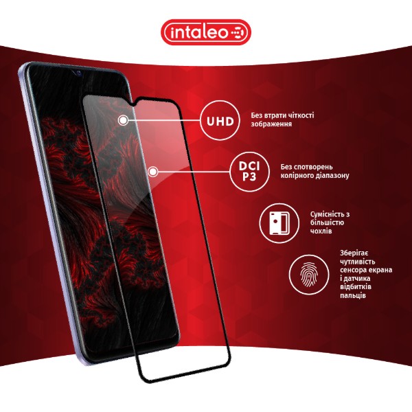 Фото - Захисне скло для смартфону Intaleo Full Glue for Vivo Y21 Black (1283126526954)