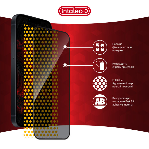 Фото - Захисне скло для смартфону Intaleo Privacy for Apple iPhone 14 / iPhone 13 / iPhone 13 Pro / iPhone 16e / iPhone 17e Black (1283126591952)