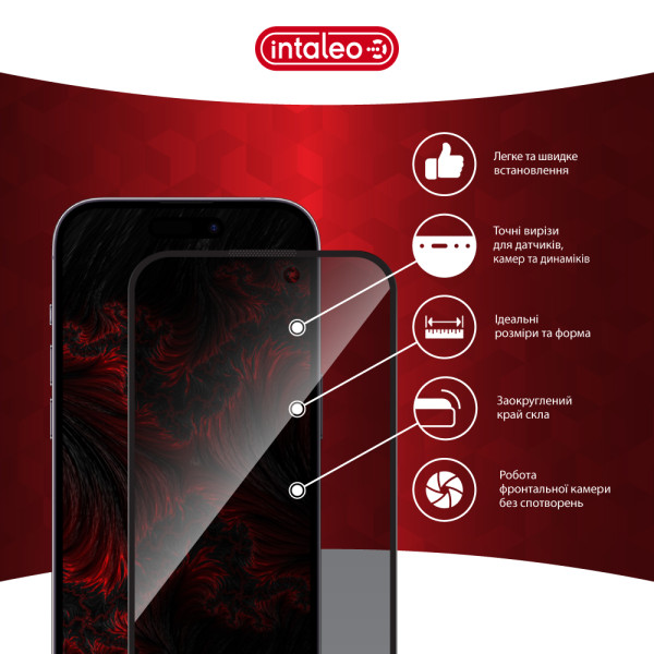 Фото - Захисне скло для смартфону Intaleo Privacy for Apple iPhone 14 PRO Black (1283126591969)