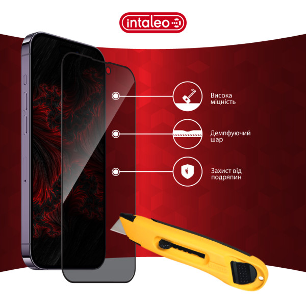 Фото - Захисне скло для смартфону Intaleo Privacy for Apple iPhone 14 PRO MAX Black (1283126591976)