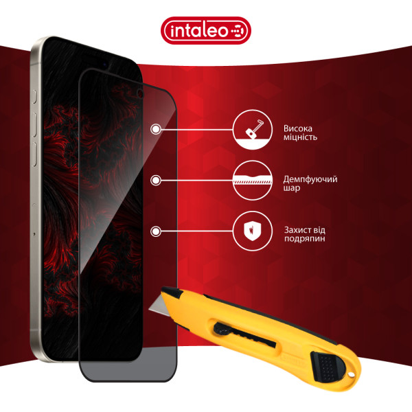 Фото - Захисне скло для смартфону Intaleo Privacy for Apple iPhone 15 PRO Black (1283126591990)