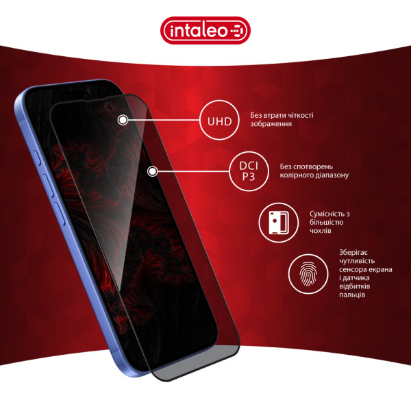 Фото - Захисне скло для смартфону Intaleo Privacy for Apple iPhone 17 / iPhone 16 Pro Black (1283126625183)