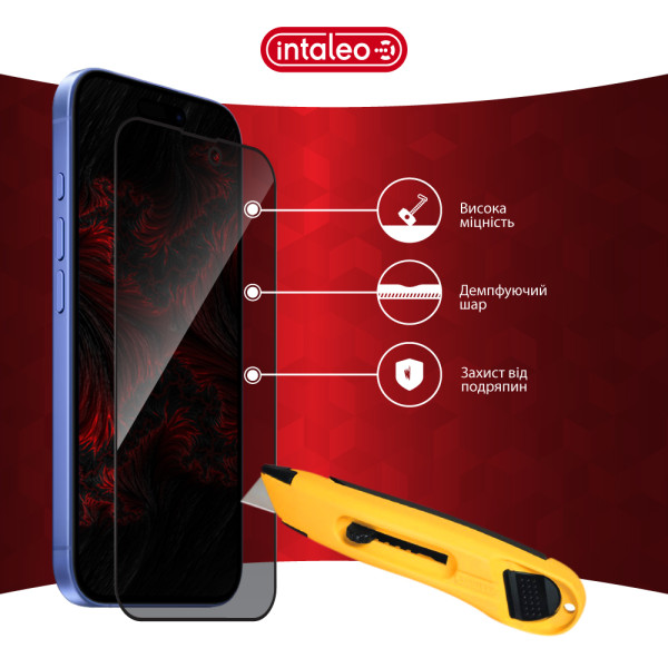 Фото - Захисне скло для смартфону Intaleo Privacy for Apple iPhone 17 / iPhone 16 Pro Black (1283126625183)