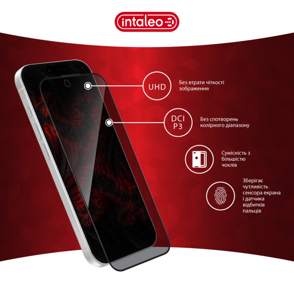 Фото - Захисне скло для смартфону Intaleo Privacy for Apple iPhone 17 Air Black (1283126625190)