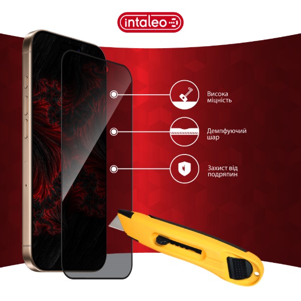 Фото - Захисне скло для смартфону Intaleo Privacy for Apple iPhone 17 Pro Max Black (1283126625213)