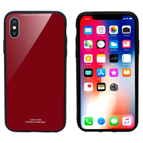 Фото - Чохол для смартфону Intaleo Real Glass for Apple iPhone X Red (1283126484360)