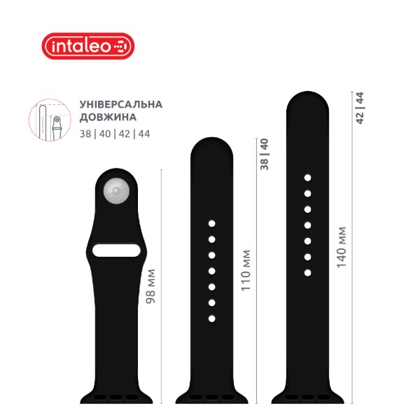 Фото - Ремешок для смарт-часов Intaleo Silicone for Apple Watch 42/44 mm Black (1283126494383)