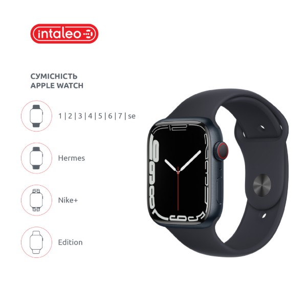 Фото - Ремешок для смарт-часов Intaleo Silicone for Apple Watch 42/44 mm Black (1283126494383)