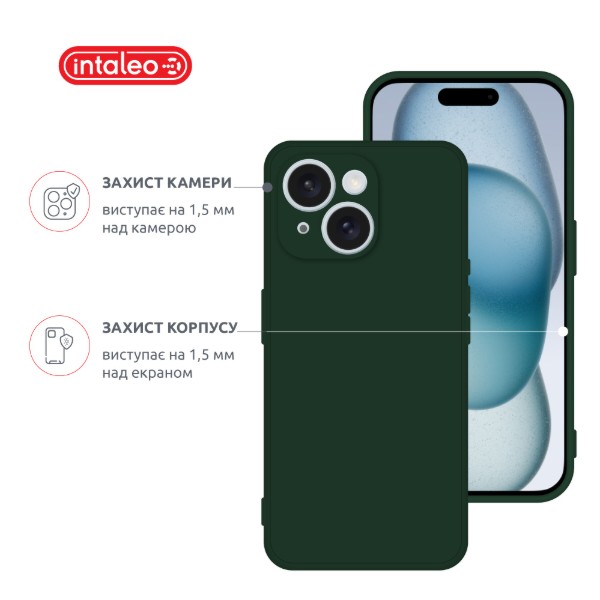 Фото - Чехол для смартфона Intaleo SoftShell for Apple iPhone 15 Dark Green (1283126585234)