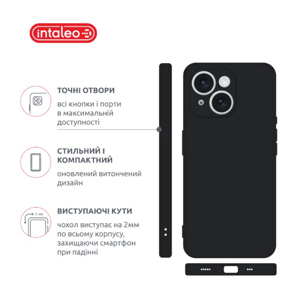 Фото - Чехол для смартфона Intaleo SoftShell for Apple iPhone 15 Black (1283126585258)