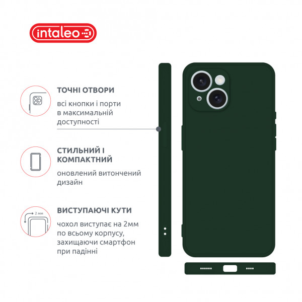 Фото - Чехол для смартфона Intaleo SoftShell for Apple iPhone 15 Plus Dark Green (1283126585289)