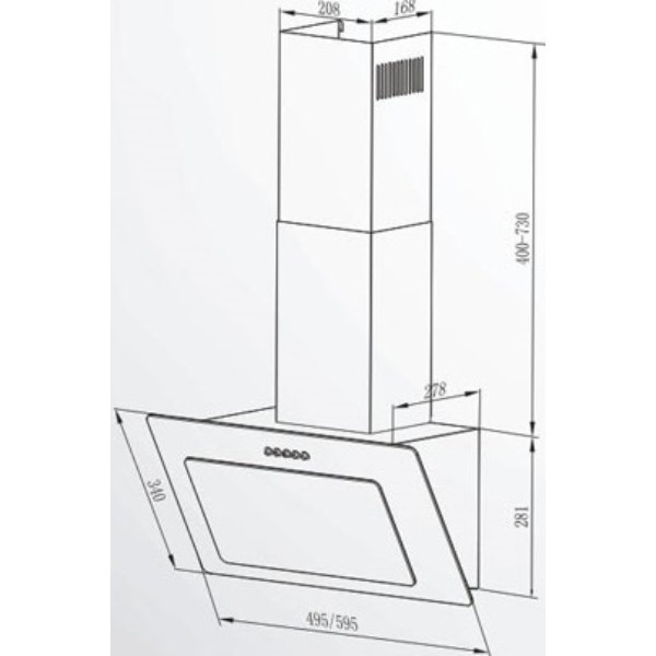 Фото - Витяжка декоративна Interline ROCK BL A/60 PB/2/T