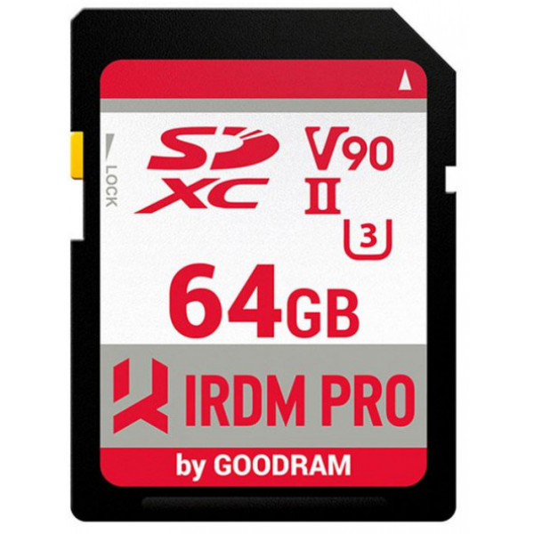 Фото - Карта пам'яті Goodram SDXC 64GB IRDM PRO V90 UHS-II U3 Retail (IRP-S9B0-0640R11)