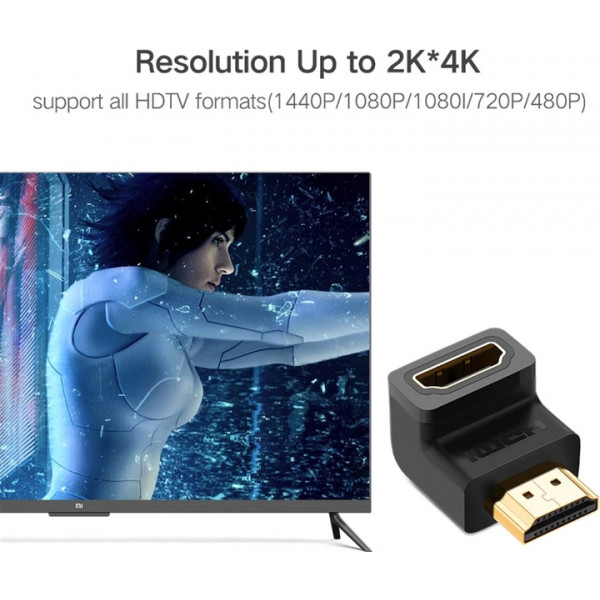 Фото - Перехідник HDMI UGREEN HD112 HDMI Male to Female Adapter Black (20110)