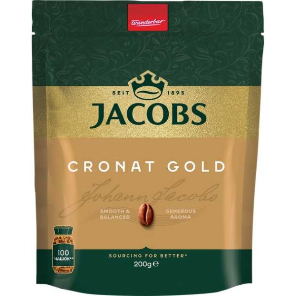 Фото - Кофе растворимый Jacobs Cronat Gold 200г