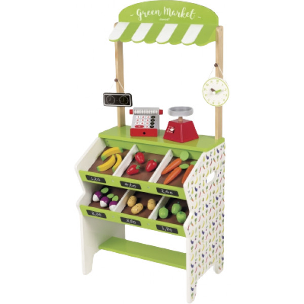 Фото - Сюжетно-ролевая игра. Магазин Janod Прилавок с овощами (J06574)