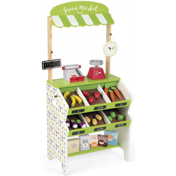 Фото - Сюжетно-ролевая игра. Магазин Janod Прилавок с овощами (J06574)