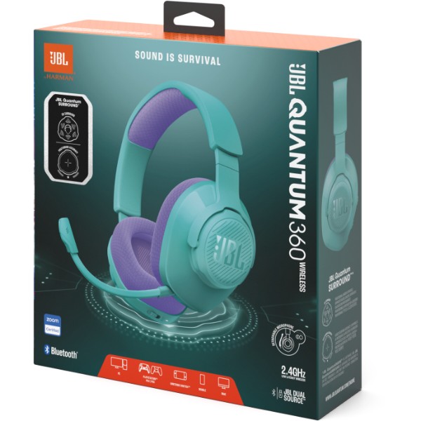 Фото - Гарнитура беспроводная игровая JBL Quantum 360 Wireless (JBLQTUM360CYN)