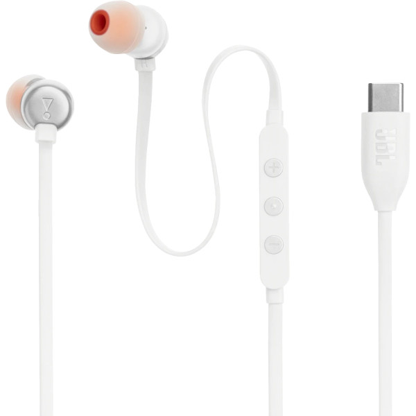 Фото - Навушники вкладиші дротові JBL Tune 310C USB-C White (JBLT310CWHT)
