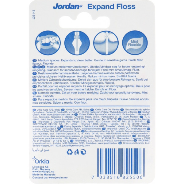 Фото - Зубна нитка Jordan Expand Fresh floss 25 м (6825600)