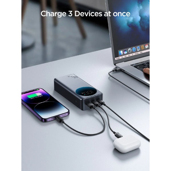 Фото - Батарея мобільна Joyroom 30000mAh 65W USB-A QC3.0 Black (JR-PBF05)