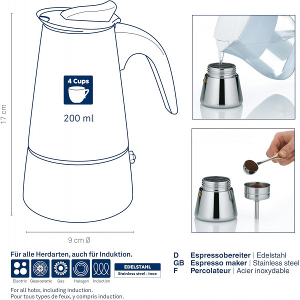 Фото - Кавоварка гейзерна Kela Ferrara 200 мл (10898)