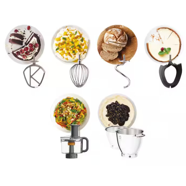 Фото - Комплект техніки Kenwood Кухонна машина і комбайн + Кухарський набір приладдя Kenwood KWL90.244SI Chef Patissier XL + Кондитерський набір KWSD100